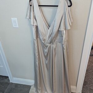 Azazie Cream Maxi Dress